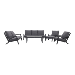 Vdg Atlanta Loungeset 5-delig - Stoelen Banken En Tafel - Grijs