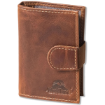 Woodland Luxe Leren Creditcardetui Voor 20 Pasjes - Pull-up Leer - Cognac - Bruin