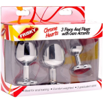 Frisky Chrome Hearts 3-Delige Buttplug Set - Silver