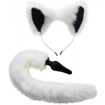 Tailz White Fox Buttplug & Haarband Set