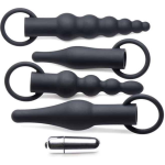 Master Series 4-Delige Anaal Plug Set Met Bullet Vibrator - Zwart