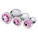 Booty Sparks Pink Gem Anaalplug Set Van Glas