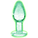 Booty Sparks Glow-in-the-Dark Anaalplug Van Glas - Medium
