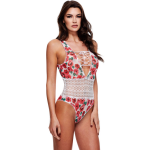 Baci - White Floral & Lace Body Met Sexy Rijgveter