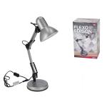 Gerimport - Edison Bureaulamp - E27 Max 40w - Buro - Kantoor - Verlichting - Zilver - Silver