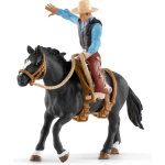 Schleich -beeldje 41416 - Boerderijdier - Westernzadel Met Cowboy - Zwart