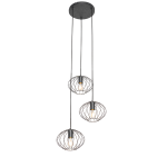 QAZQA Design hanglamp 3-lichts - Margarita - Zwart