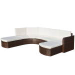 Vidaxl 4-delige Loungeset Met Kussens Poly Rattan - Bruin