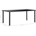 Vidaxl Eettafel 180x90x75 Cm Gehard Glas - Negro