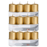 Trend Candles 12xen Cilinderkaarsen/stompkaarsen 5 X 10 Cm 18 Branduren - Geurlozekleurige Kaarsen - Woondecoraties - Goud