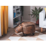 Beliani Hippo Hocker Kunstleer 32 X 60 Cm - Bruin