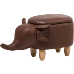 Beliani Elephant Hocker Kunstleer 32 X 70 Cm - Bruin