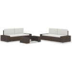 Vidaxl 5-delige Loungeset Poly Rattan - Marrón