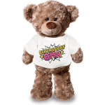 Bellatio Decorations Beterschap Oma Pluche Teddybeer Knuffel 24 Cm Met Pop Art T-shirt - Beterschap Oma / Cadeau Knuffelbeer - Wit