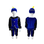 Top1Toys Verkleedset Pietenpak Blauw- 3-5 Jaar - Zwart
