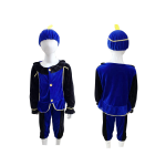 Top1Toys Verkleedset Pietenpak Blauw- 5-7 Jaar - Zwart