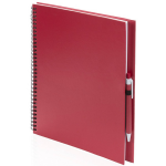 Bellatio Design 3x Schetsboeken Rode Harde Kaft A4 Formaat - 80 Vellen Blanco Papier - Teken Boeken - Rood