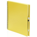 Bellatio Design 3x Schetsboeken Gele Harde Kaft A4 Formaat - 80x Vellen Blanco Papier - Teken Boeken - Geel