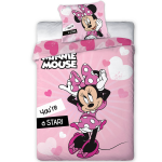 Disney Minnie Mouse Dekbedovertrek Star - Eenpersoons - 140 X 200 Cm - - Roze