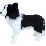 Grote Pluche Zwart/te Border Collie Hond Knuffel 53 Cm - Honden Huisdieren Knuffels - Speelgoed Voor Kinderen - Wit