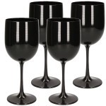 6x Stuks Onbreekbaar Wijnglas Kunststof 48 Cl/480 Ml - Wijnglazen - Zwart