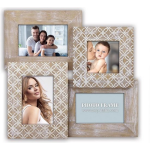 Zep - Houten Multi Fotolijst Amerigo Voor Foto's 1x 10x10 3x 10x15 Afmeting 39x37,5 Cm - Le444 - Bruin