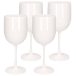 4x Stuks Onbreekbaar Wijnglas Kunststof 48 Cl/480 Ml - Wijnglazen - Wit