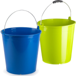 Forte Plastics Groene En Blauwe Schoonmaakemmers/huishoudemmers Set 15 Liter En 32 X 31 Cm - Emmers - Zwart