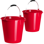 Forte Plastics Kunststof Emmers Set Van 9 En 12 Liter Inhoud Met Schenktuit - Emmers - Roze