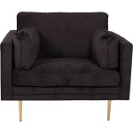 Boom Fauteuil Velours. - Zwart