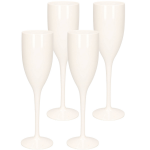 4x Stuks Onbreekbaar Champagne/prosecco Flute Glas Kunststof 15 Cl/150 Ml - Champagneglazen - Wit