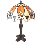 Clayre & Eef Tafellamp Tiffany Ø 41*57 Cm E27/max 2*60w - Beige