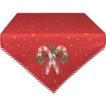 Clayre & Eef Tafelloper Kerst 50*160 Cm Katoen Zuurstok Kerst Tafelkleed Loper Tafeltextiel Tafelkleed Loper - Rood