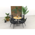 Vdg Jasmine Black/taste Fiesta Ronde Tuinset - 5-delig - Grijs