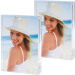 2x Stuks Acryl Fotolijst Transparant Met Magnetisch Frame Geschikt Voor Een Foto Van 13 X 18 Cm - Fotolijsten