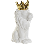 Casa Di Elturo Decoratief Beeld Vaas Royal Lion/goud - H21 Cm - Wit
