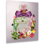 Ter Halle® Glasschilderij 60 X 80 Cm Prada Parfume Flowers - Roze