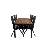 Bois Tuinmeubelset Tafel 90x205cm En 6 Stoel Panama, Naturel. - Bruin