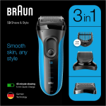 Braun Series 3 Shave&style 3010bt - Scheerapparaat - Blauw