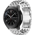 Samsung Galaxy Watch draak stalen schakel band - zilver - Horlogeband Armband Polsband - Silver