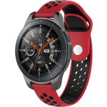 Samsung Galaxy Watch silicone dubbel band - rood - Horlogeband Armband Polsband - Zwart