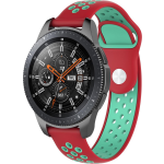 Samsung Galaxy Watch silicone dubbel band - rood groenblauw - Horlogeband Armband Polsband