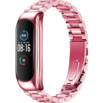 Xiaomi Mi 3/4/5/6 kralen stalen schakel band - rose rood - Horlogeband Armband Polsband - Roze