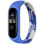Xiaomi Mi band 3/4/5/6 gevlochten band - blauw wit - Horlogeband Armband Polsband