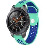Samsung Galaxy Watch silicone dubbel band - groenblauw blauw - Horlogeband Armband Polsband