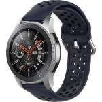 Samsung Galaxy Watch silicone dubbel gesp band - donker - Horlogeband Armband Polsband - Blauw