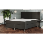 Emma Boxspring Deluxe Elegant Vlak Met Gestoffeerd Matras - 200 x 200 cm - dark grey