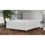 Emma Boxspring Deluxe Elegant Vlak Met Gestoffeerd Matras - 160 x 200 cm - light grey