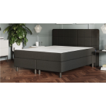 Emma Boxspring Deluxe Elegant Vlak Met Gestoffeerd Matras - 180 x 210 cm - dark grey