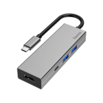 Hama 200107 USB-C Multihub 4-poorts - Grijs